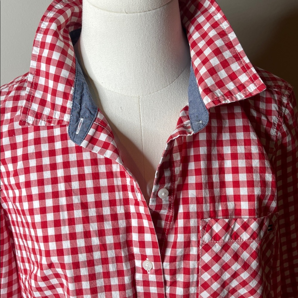 Tommy Hilfiger Red Gingham Button Down Shirt size M - Picture 3 of 6